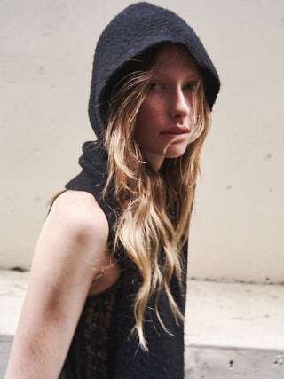 WOOL CASHMERE HOODIE MUFFLER