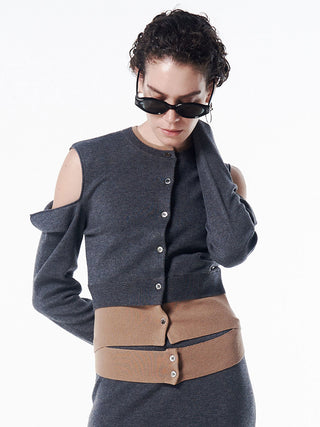 CUTTING LAYERED KNIT DRESS