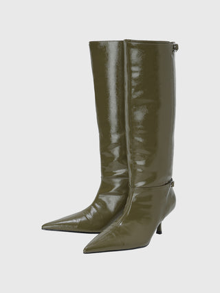 BUCKLED LONG BOOTS