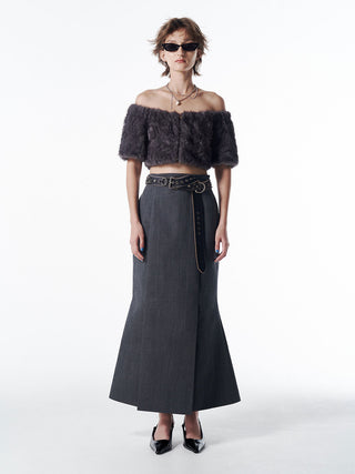 TACK WOOL SKIRT