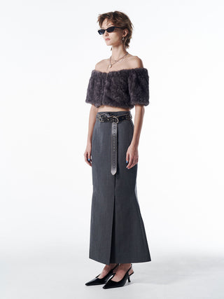 TACK WOOL SKIRT
