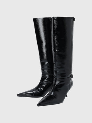BUCKLED LONG BOOTS