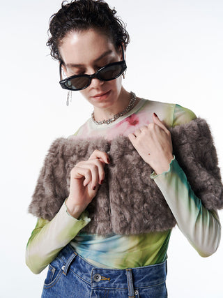 FUR OFFSHOULDER TOPS