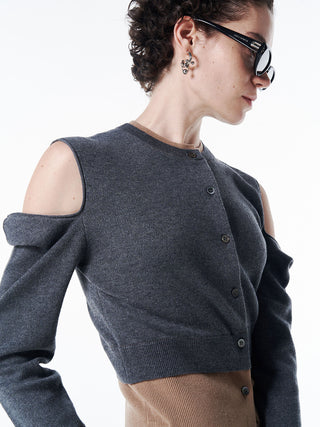 CUTTING LAYERED KNIT DRESS