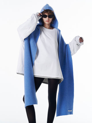 WOOL CASHMERE HOODIE MUFFLER