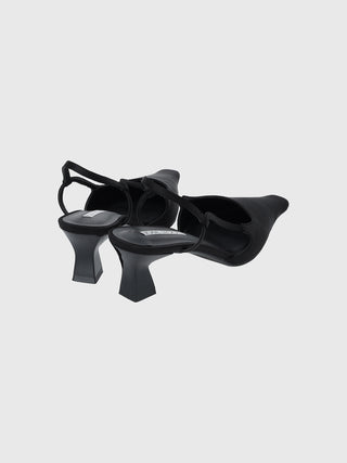 SLINGBACK SATIN  PUMPS