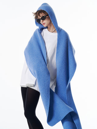 WOOL CASHMERE HOODIE MUFFLER