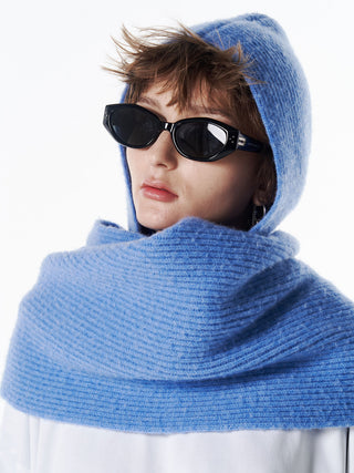 WOOL CASHMERE HOODIE MUFFLER