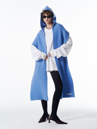 WOOL CASHMERE HOODIE MUFFLER