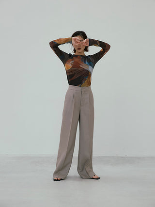 TWEED WIDE TACK PANTS