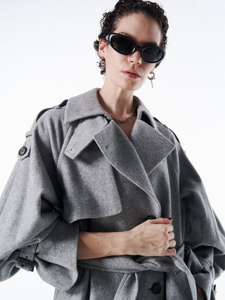 WOOL COMFORTABLE TRENCH COAT