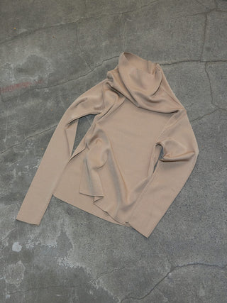 ASYMMETRY DRAPE KNIT TOPS