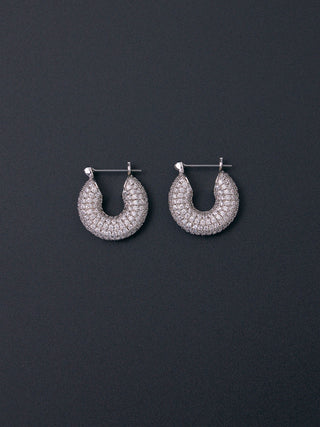 LUV AJ】THE PAVE MINI DONUT HOOPS – JOSEMOON - Main Image