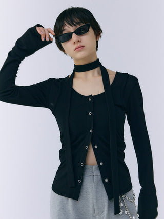 SCARF CHOKER TOPS