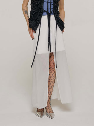 SHEER COMBI SLIT SKIRT
