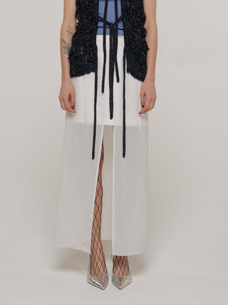 SHEER COMBI SLIT SKIRT