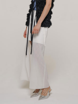 SHEER COMBI SLIT SKIRT