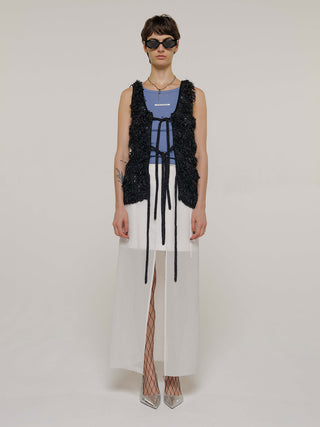 SHEER COMBI SLIT SKIRT