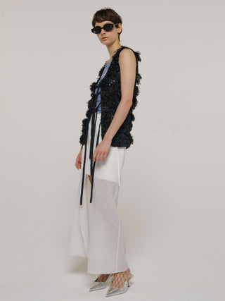 SHEER COMBI SLIT SKIRT