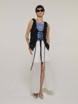 SHEER COMBI SLIT SKIRT
