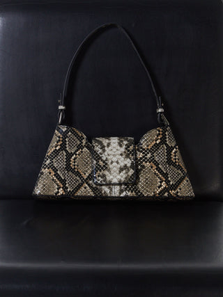 【JUSTINE CLENQUET】MARLA BEIGE PYTHON BAG