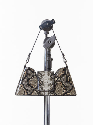 【JUSTINE CLENQUET】MARLA BEIGE PYTHON BAG