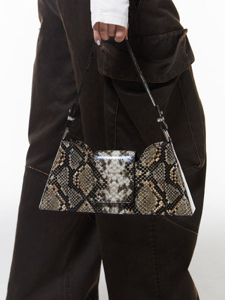 【JUSTINE CLENQUET】MARLA BEIGE PYTHON BAG