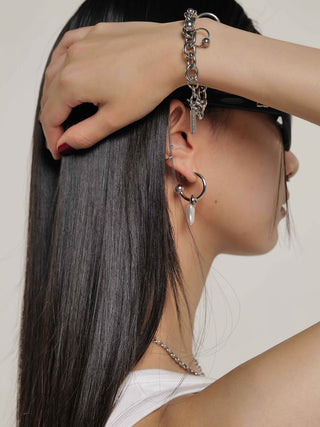【JUSTINE CLENQUET】RYDER EARRINGS PALLADIUM