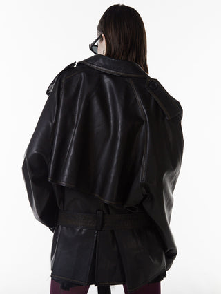 FAUX LEATHER TRENCH JACKET