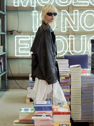 FAUX LEATHER TRENCH JACKET