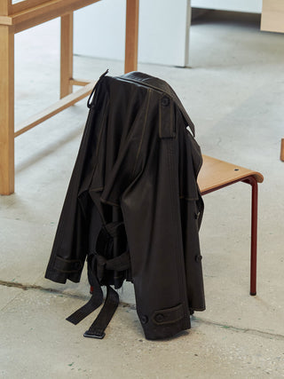 FAUX LEATHER TRENCH JACKET