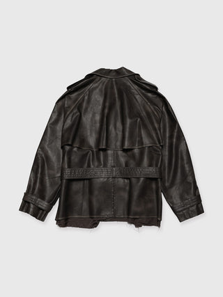 FAUX LEATHER TRENCH JACKET