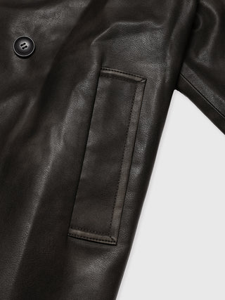 FAUX LEATHER TRENCH JACKET