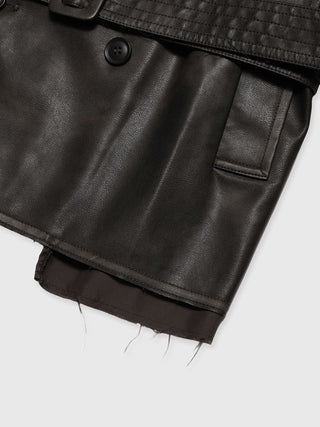 FAUX LEATHER TRENCH JACKET