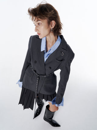 BELTED TAILORED JACKET