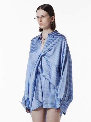 JOSEMOON SATIN STRIPE SHIRT