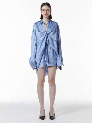 JOSEMOON SATIN STRIPE SHIRT