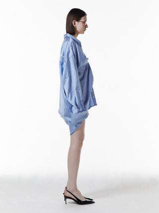 JOSEMOON SATIN STRIPE SHIRT