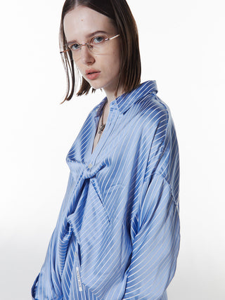 JOSEMOON SATIN STRIPE SHIRT
