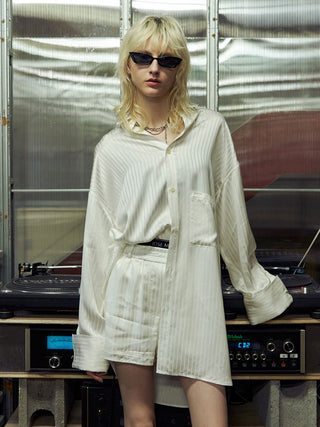 JOSEMOON SATIN STRIPE SHIRT