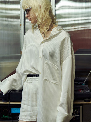 JOSEMOON SATIN STRIPE SHIRT