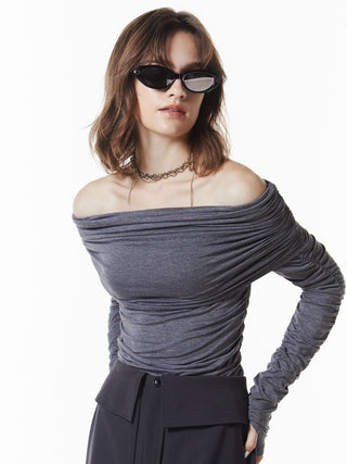 GATHER OFFSHOULDER LONG TOPS