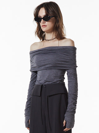 GATHER OFFSHOULDER LONG TOPS