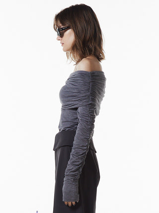 GATHER OFFSHOULDER LONG TOPS