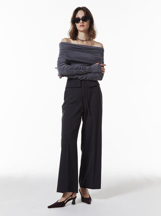 GATHER OFFSHOULDER LONG TOPS
