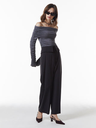 GATHER OFFSHOULDER LONG TOPS