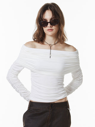 GATHER OFFSHOULDER LONG TOPS