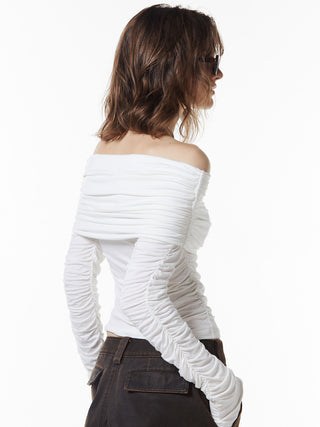 GATHER OFFSHOULDER LONG TOPS