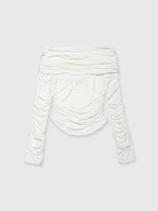 GATHER OFFSHOULDER LONG TOPS