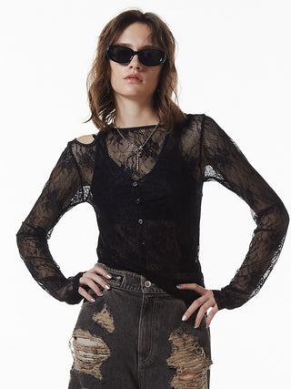 SLIT CUTTING LACE TOPS